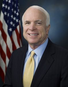 Senator John McCain Photo: By United States Congress (United States Senator John McCain Facebook page) [Public domain], via Wikimedia Commons