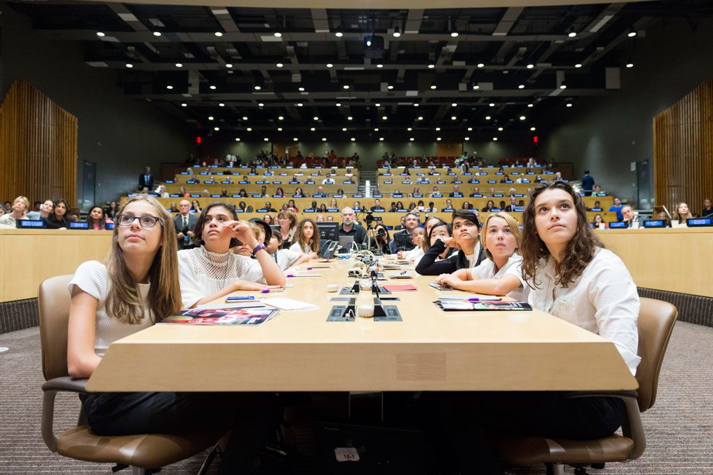 Financing the Future: Education 2030 Students attending the event. September 20, 2017 UN Photo/Rick Bajornas