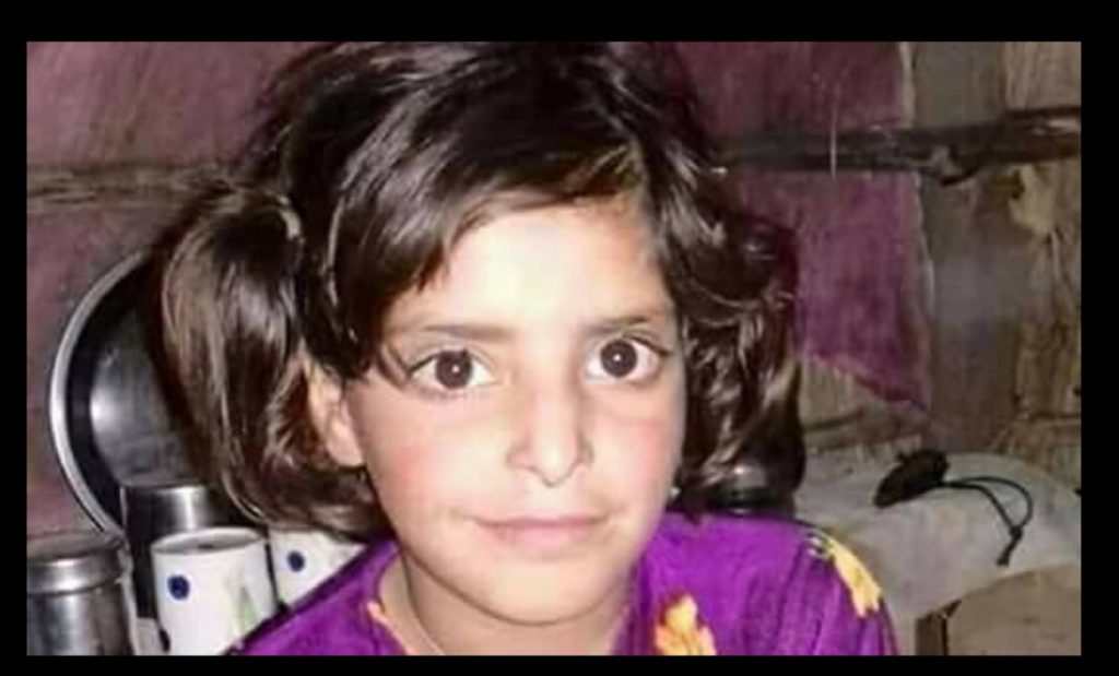 Asifa Bano, an 8-year-old girl raped and murdered in Indian Jammu and Kashmir Photo: Screenshot