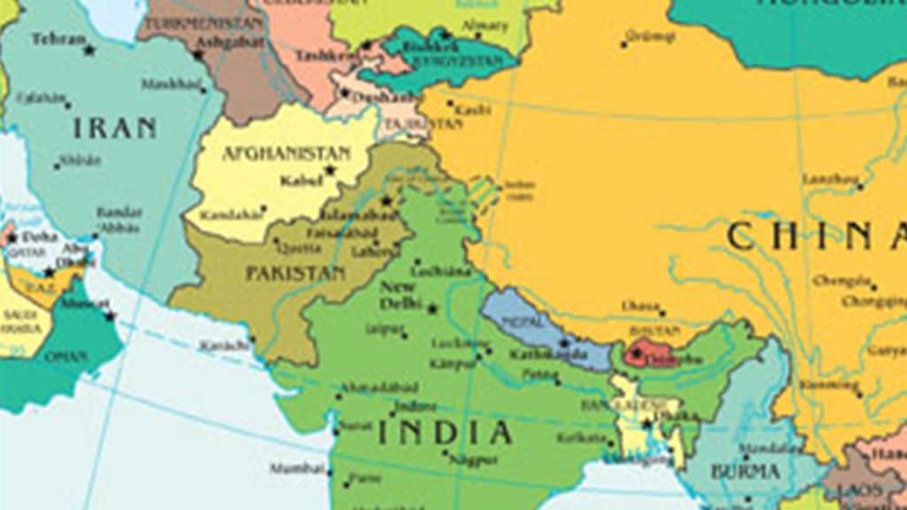A map zooming on Pakistan and its neighbors sourced from a larger : CIA world map