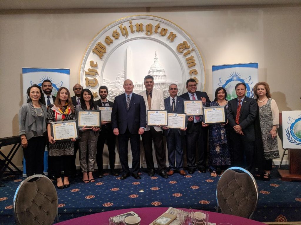 Recipients of Ambassador of Peace  June 1, 2018 Photo: Views and News