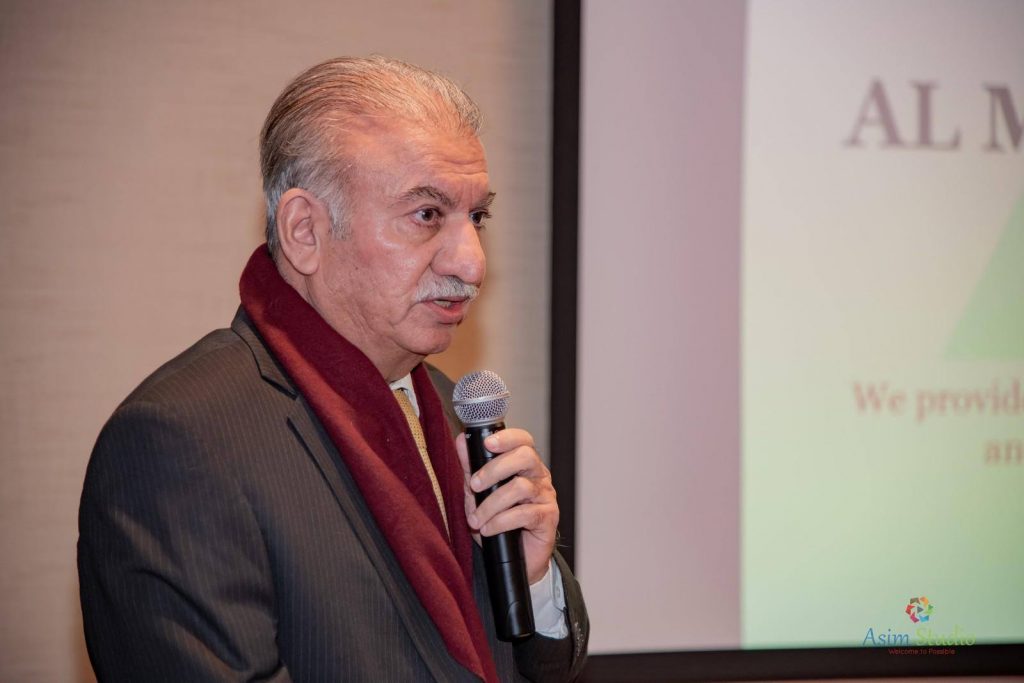Chairman Muhammad Mustafa Khan making a presentation in Falls Church, Va. Image: Al Mustafa Trust